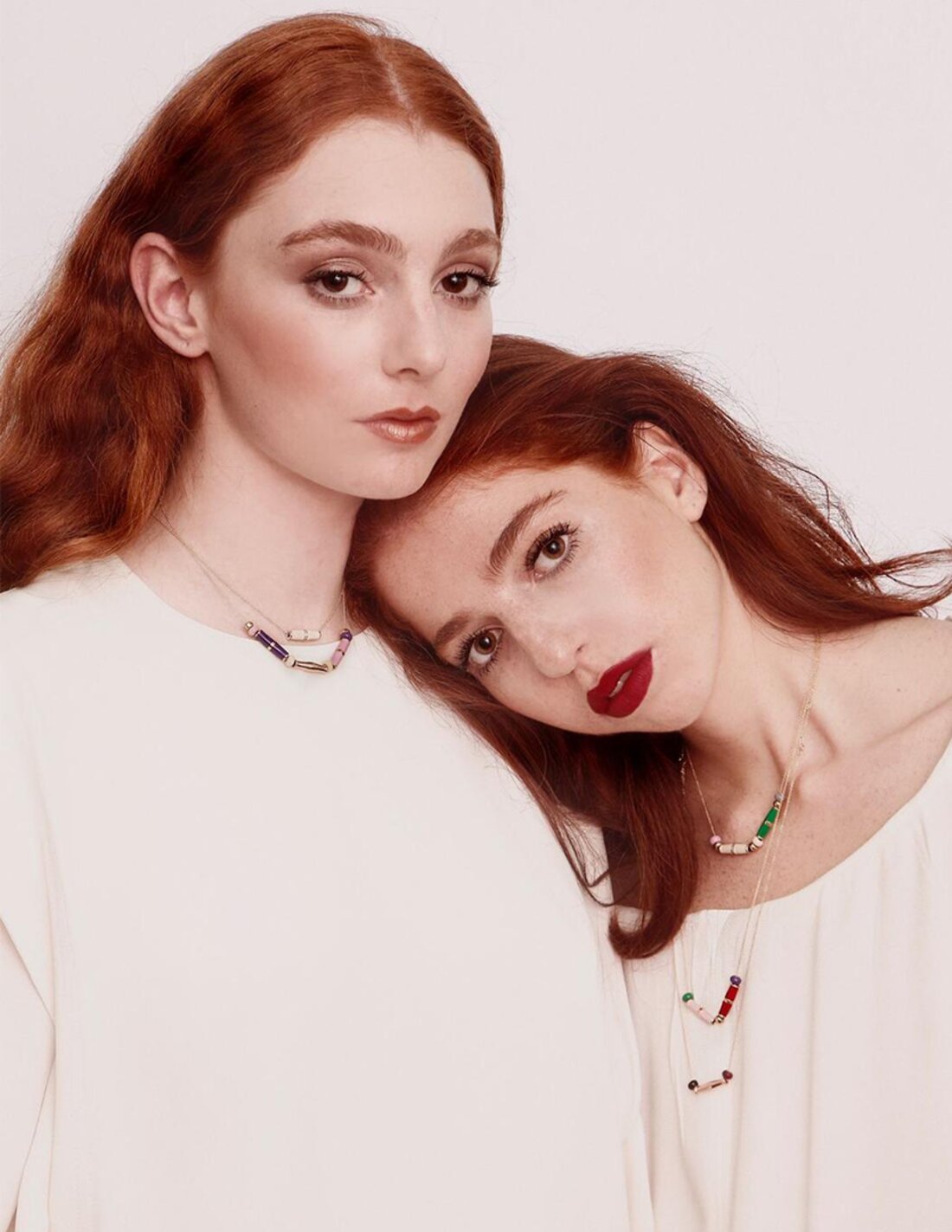 Editoriale beauty, doppio ritratto in studio